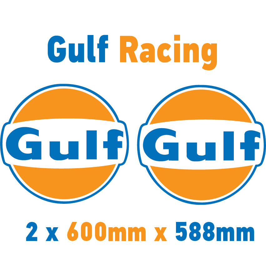 Gulf Racing stickers x2 laminated for Porsche