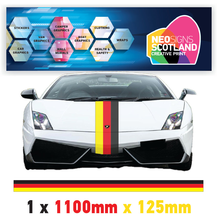 GR1.1/125x1 German Bonnet Stripe 1100mm x 125mm for Porsche