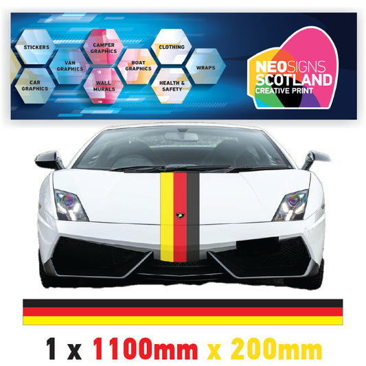 GR1.1/200x1 German Bonnet Stripe 1100mm x 200mm for Porsche