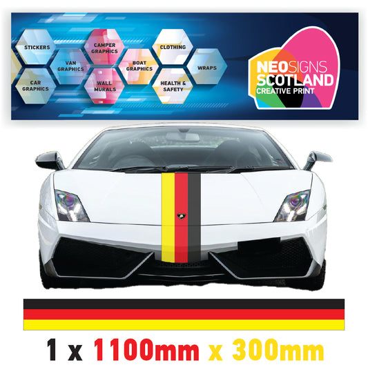 GR1.1/300x1 German Bonnet Stripe 1100mm x 300mm for Porsche