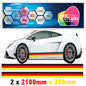 GR2.1 German Racing Side stripe 2x2.1m (2100mm) Long laminated for Renault Peugeot Citroen sticker graphics various widths available