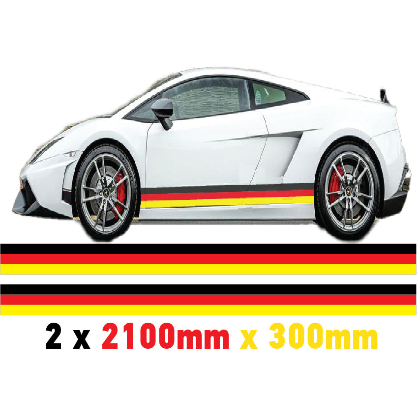German, French, Italian Racing Side Stripes Various Sizes Available
