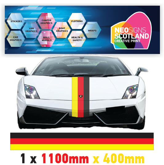 GR1.1/400x1 German Bonnet Stripe 1100mm x 400mm for Porsche