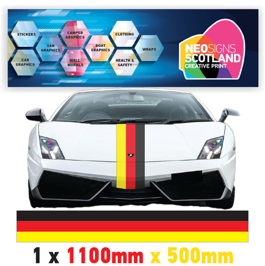 GR1.1/500x1 German Bonnet Stripe 1100mm x 500mm for Porsche