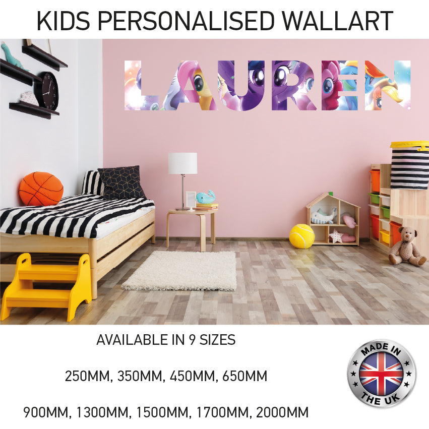 GPW01-20 Kids Personalised Name Wall Sticker Various Designs Available