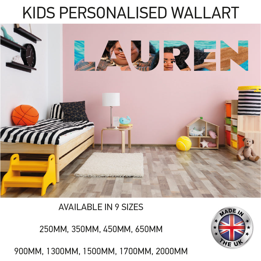GPW01-20 Kids Personalised Name Wall Sticker Various Designs Available