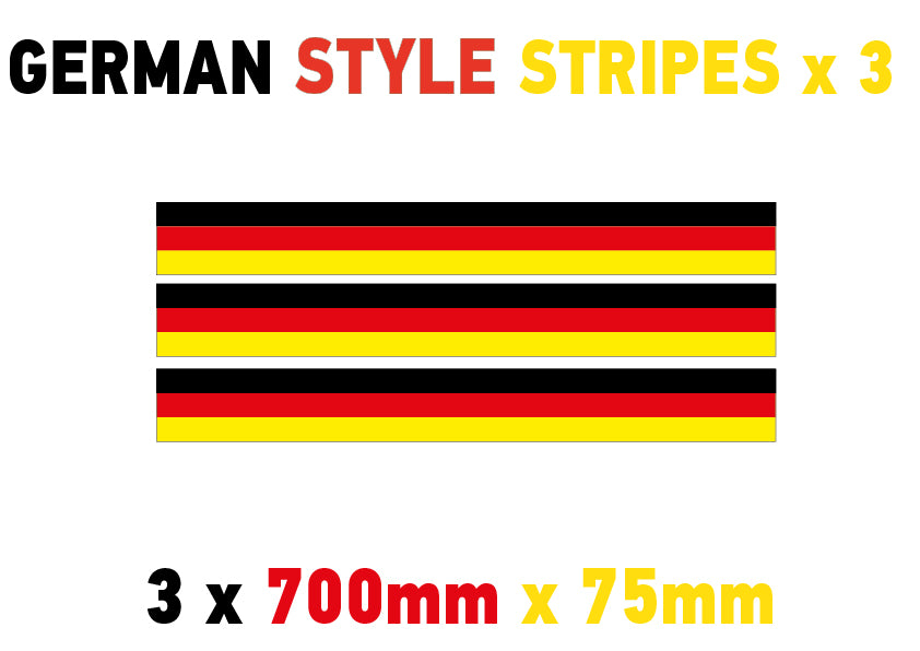 German, French, Italian Racing Pin Stripes and Bonnet Stripes