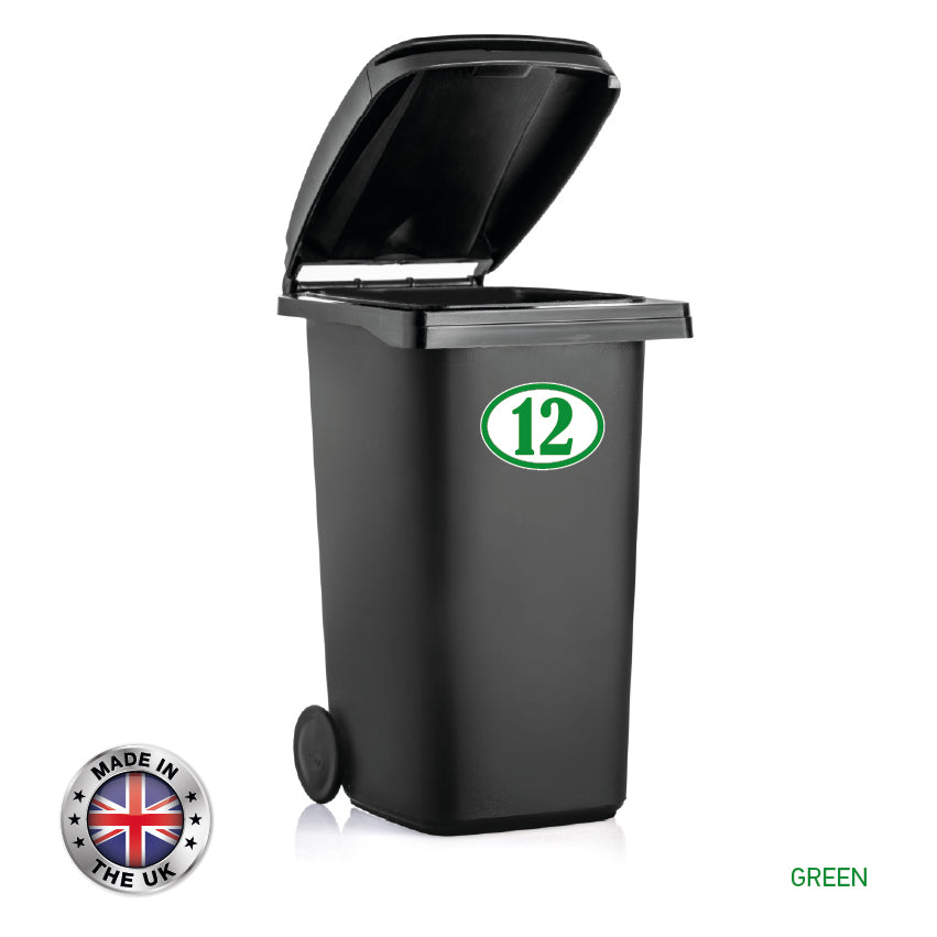 BIN01-06 Wheelie Bin x4 Custom Number and Street Name Stickers