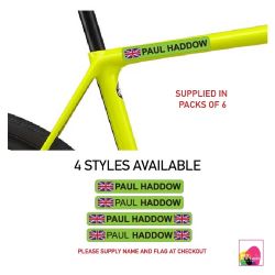 Bike Green Personalised Bike Frame Name Stickers Cycle Cycling Frame Helmet Decals