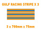 GU01A 3 x Gulf Racing Stripe 700mm x 75mm For Porsche