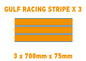 GU01B 3 x Gulf Racing Stripe 700mm x 75mm For Porsche