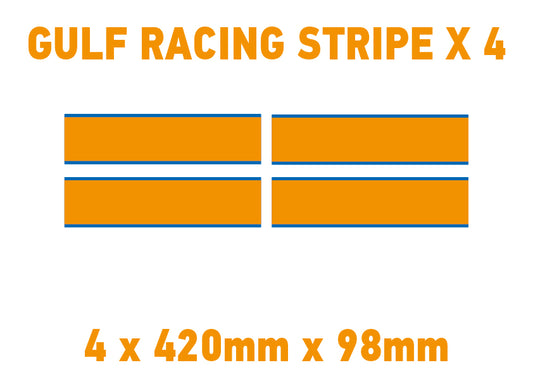 GU02B 4 x Gulf Racing Stripe 420mm x 98mm For Porsche
