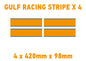 GU02B 4 x Gulf Racing Stripe 420mm x 98mm For Porsche