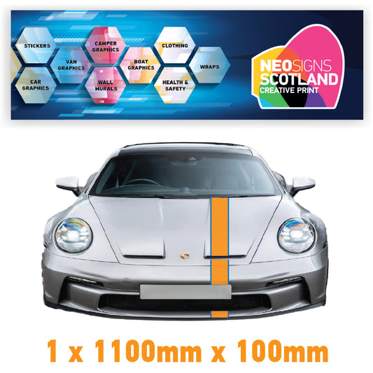 GU1.1B/1x100 Gulf Racing Bonnet Stripe 1100mm x 100mm For Porsche