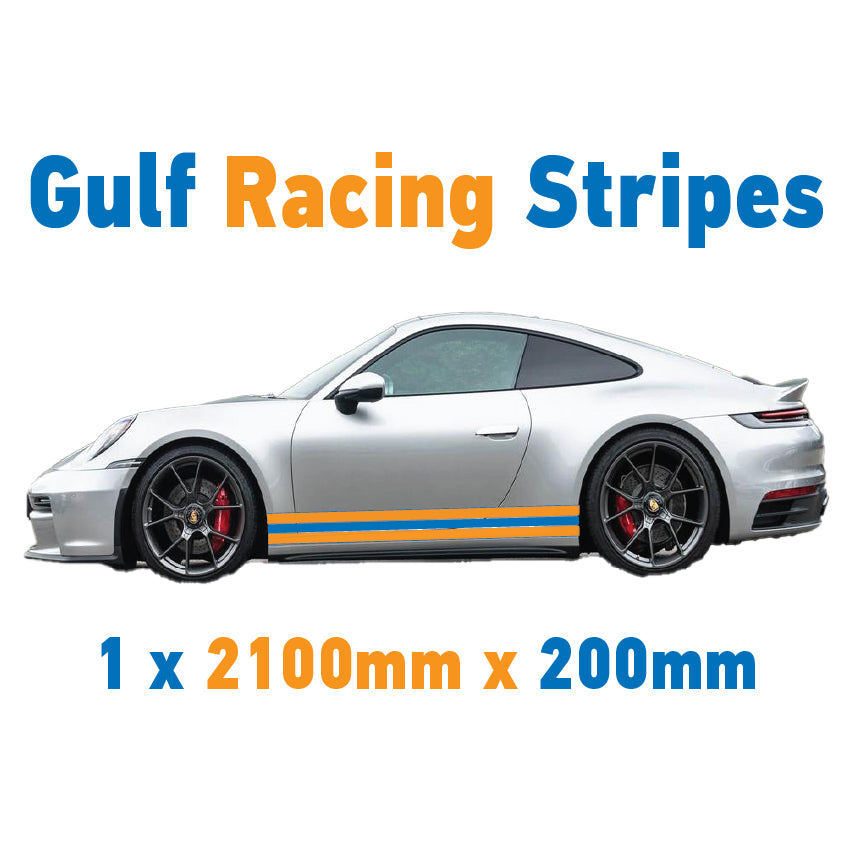 Gulf Racing Side Stripes Various Styles & Sizes Available