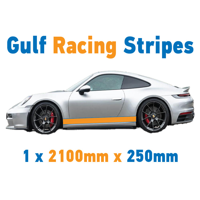 Gulf Racing Side Stripes Various Styles & Sizes Available