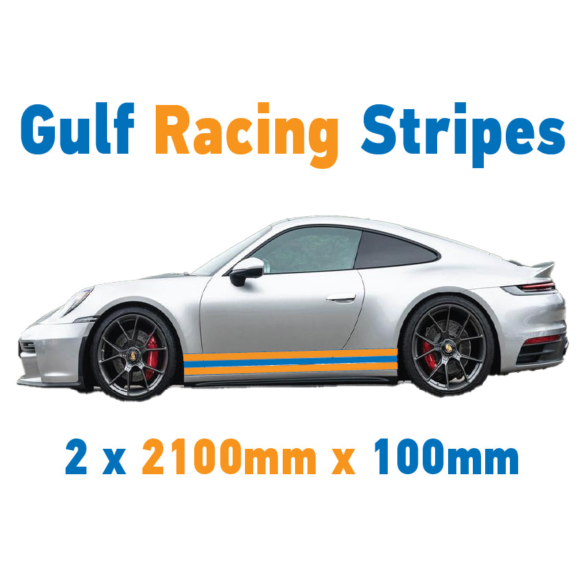 Gulf Racing Side Stripes Various Styles & Sizes Available