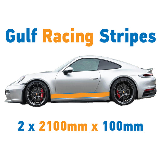 GU2.1Bx2 Gulf Racing Side Stripe 2100mm wide For Porsche