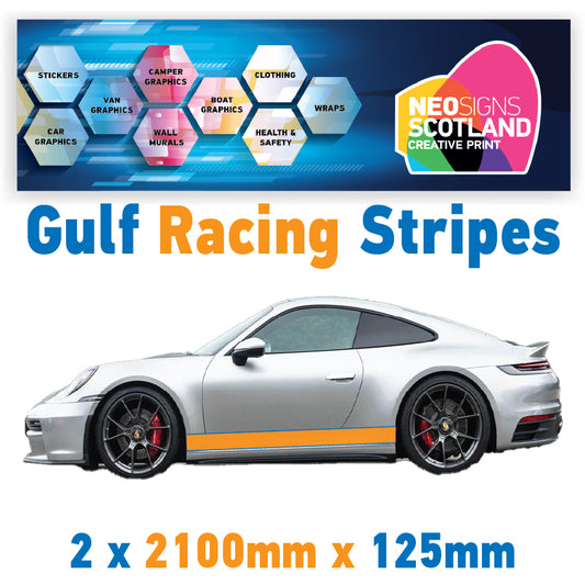 GU2.1B/2x125 Gulf Racing Side Stripe 2100mm x 125mm For Porsche