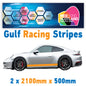 GU2.1B/2x500 Gulf Racing Side Stripe 2100mm x 500mm For Porsche