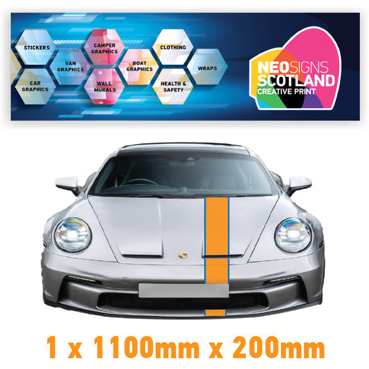 GU1.1B/1x200 Gulf Racing Bonnet Stripe 1100mm x 200mm For Porsche