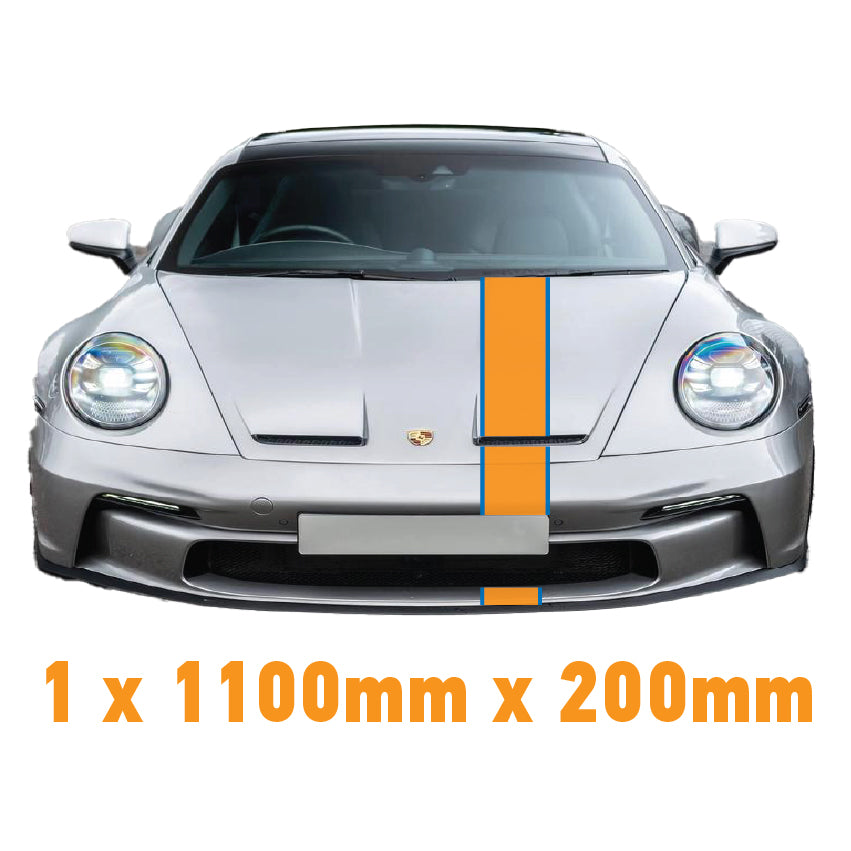 GU1.1B/1x200 Gulf Racing Bonnet Stripe 1100mm x 200mm For Porsche