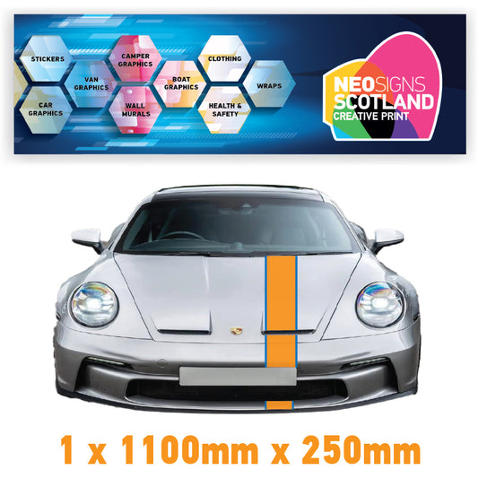 GU1.1B/1x250 Gulf Racing Bonnet Stripe 1100mm x 250mm For Porsche