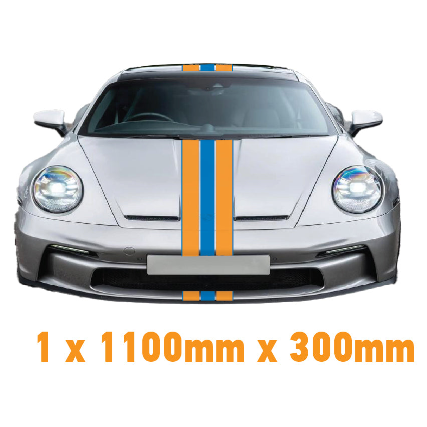 GU1.1A/1x300 Gulf Racing Bonnet Stripe 1100mm x 300mm For Porsche