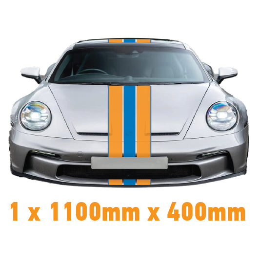 GU1.1A/1x400 Gulf Racing Bonnet Stripe 1100mm x 400mm For Porsche