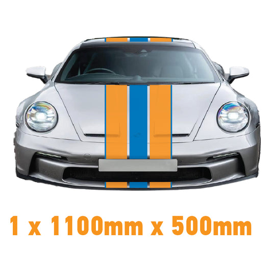 GU1.1A/1x500 Gulf Racing Bonnet Stripe 1100mm x 500mm For Porsche