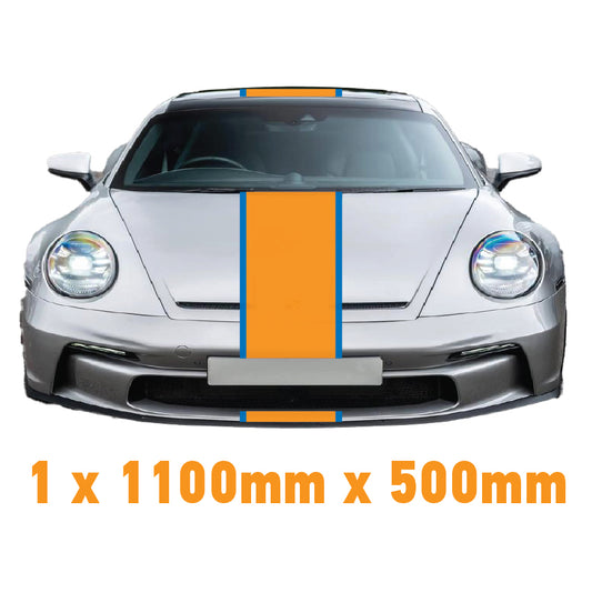 GU1.1B/1x500 Gulf Racing Bonnet Stripe 1100mm x 500mm For Porsche