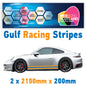 GU2.1x2A Gulf Racing side stripes 2.1m (2x2100mm) Long laminated for Porsche Various Sizes Available