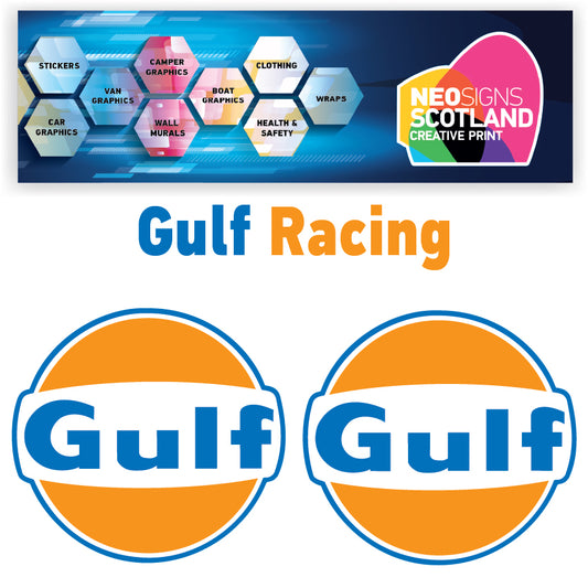 Gulf Racing stickers x2 laminated for Porsche
