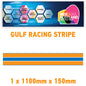 GU1.1x1A Gulf Racing wall stripes 1.1m (1100mm) Long laminated for Le mans Various Sizes Available