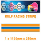 GU1.1x1A Gulf Racing wall stripes 1.1m (1100mm) Long laminated for Le mans Various Sizes Available