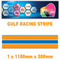GU1.1x1A Gulf Racing wall stripes 1.1m (1100mm) Long laminated for Le mans Various Sizes Available