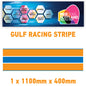 GU1.1x1A Gulf Racing wall stripes 1.1m (1100mm) Long laminated for Le mans Various Sizes Available