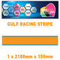 GU2.1x1B Gulf Racing side stripes 2.1m (1x2100mm) Long laminated for Porsche Various Sizes Available