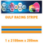 GU2.1x1A Gulf Racing side stripes 2.1m (1x2100mm) Long laminated for Porsche Various Sizes Available