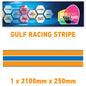 GU2.1x1A Gulf Racing side stripes 2.1m (1x2100mm) Long laminated for Porsche Various Sizes Available