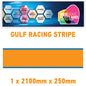 GU2.1x1B Gulf Racing side stripes 2.1m (1x2100mm) Long laminated for Porsche Various Sizes Available