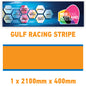 GU2.1x1B Gulf Racing side stripes 2.1m (1x2100mm) Long laminated for Porsche Various Sizes Available