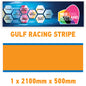 GU2.1x1B Gulf Racing side stripes 2.1m (1x2100mm) Long laminated for Porsche Various Sizes Available