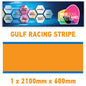 GU2.1x1B Gulf Racing side stripes 2.1m (1x2100mm) Long laminated for Porsche Various Sizes Available
