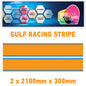GU2.1x2B Gulf Racing side stripes 2.1m (2x2100mm) Long laminated for Porsch Various Sizes Available