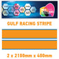 GU2.1x2B Gulf Racing side stripes 2.1m (2x2100mm) Long laminated for Porsch Various Sizes Available