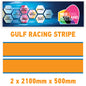 GU2.1x2B Gulf Racing side stripes 2.1m (2x2100mm) Long laminated for Porsch Various Sizes Available