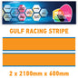 GU2.1x2B Gulf Racing side stripes 2.1m (2x2100mm) Long laminated for Porsch Various Sizes Available