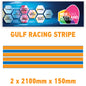 GU2.1x2A Gulf Racing side stripes 2.1m (2x2100mm) Long laminated for Porsch Various Sizes Available