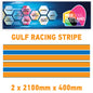 GU2.1x2A Gulf Racing side stripes 2.1m (2x2100mm) Long laminated for Porsch Various Sizes Available